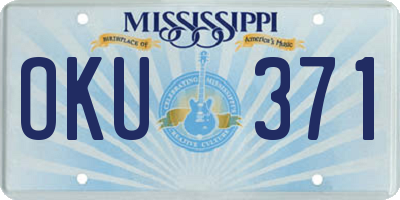 MS license plate OKU371