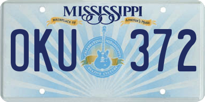 MS license plate OKU372