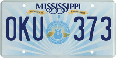 MS license plate OKU373