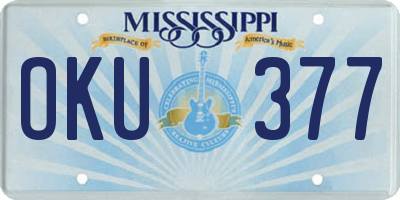 MS license plate OKU377
