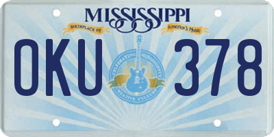 MS license plate OKU378