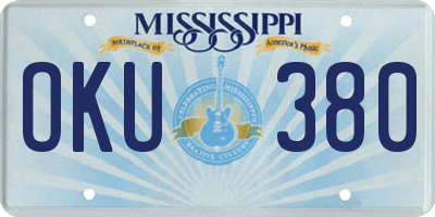 MS license plate OKU380