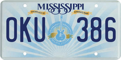 MS license plate OKU386