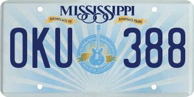 MS license plate OKU388