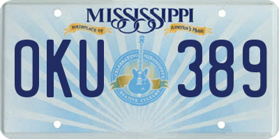 MS license plate OKU389
