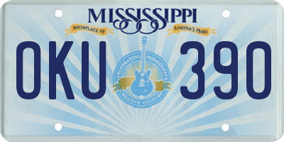 MS license plate OKU390