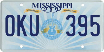 MS license plate OKU395
