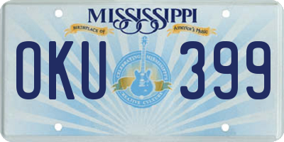 MS license plate OKU399