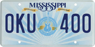MS license plate OKU400