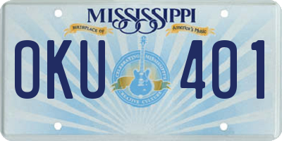 MS license plate OKU401