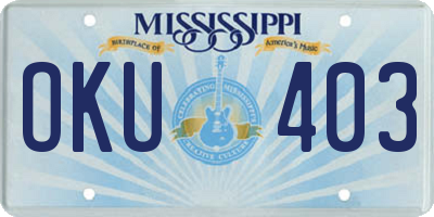 MS license plate OKU403