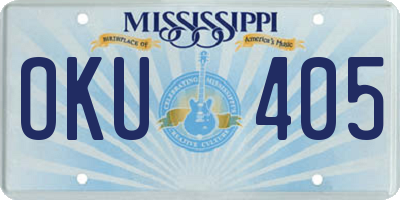 MS license plate OKU405