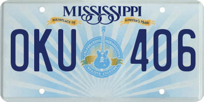 MS license plate OKU406