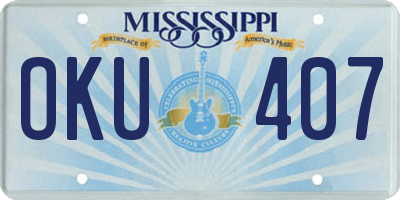 MS license plate OKU407