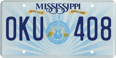 MS license plate OKU408