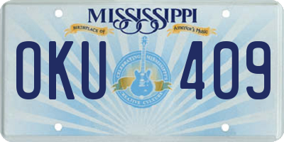 MS license plate OKU409
