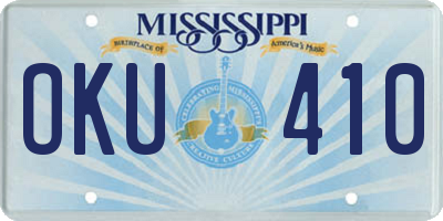 MS license plate OKU410