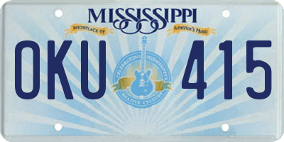 MS license plate OKU415