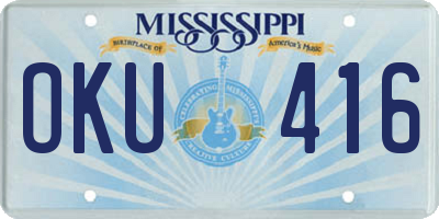 MS license plate OKU416