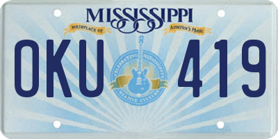 MS license plate OKU419