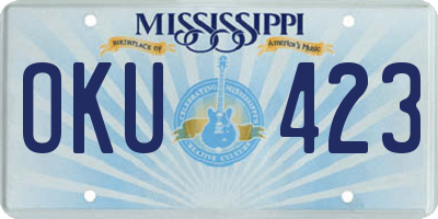 MS license plate OKU423