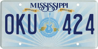 MS license plate OKU424