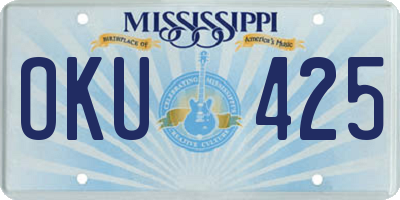 MS license plate OKU425
