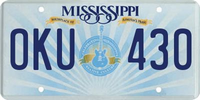 MS license plate OKU430