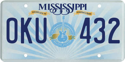 MS license plate OKU432