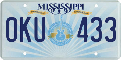 MS license plate OKU433