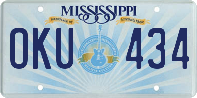 MS license plate OKU434