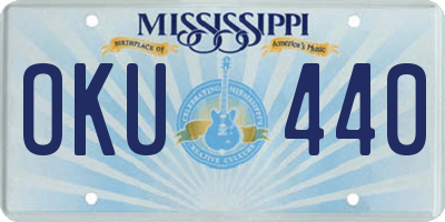 MS license plate OKU440