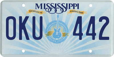 MS license plate OKU442