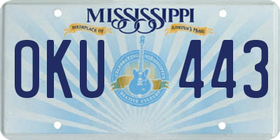 MS license plate OKU443