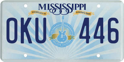 MS license plate OKU446