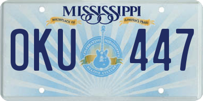 MS license plate OKU447