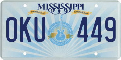 MS license plate OKU449