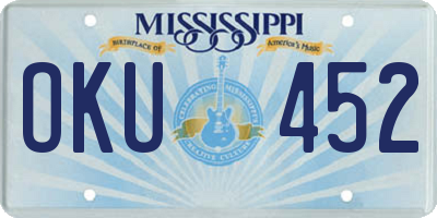 MS license plate OKU452