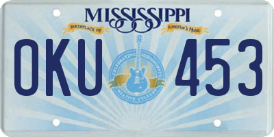 MS license plate OKU453