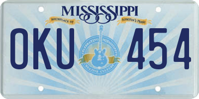 MS license plate OKU454
