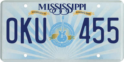 MS license plate OKU455