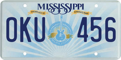 MS license plate OKU456