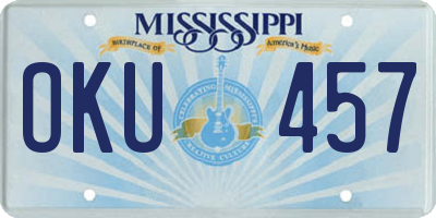 MS license plate OKU457