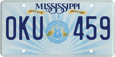 MS license plate OKU459
