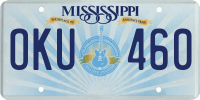 MS license plate OKU460