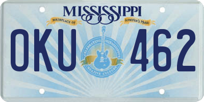 MS license plate OKU462