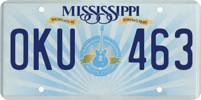 MS license plate OKU463