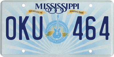MS license plate OKU464