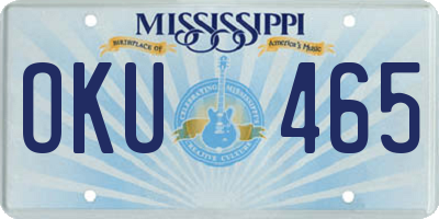 MS license plate OKU465