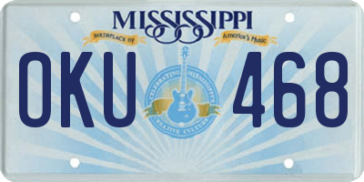 MS license plate OKU468